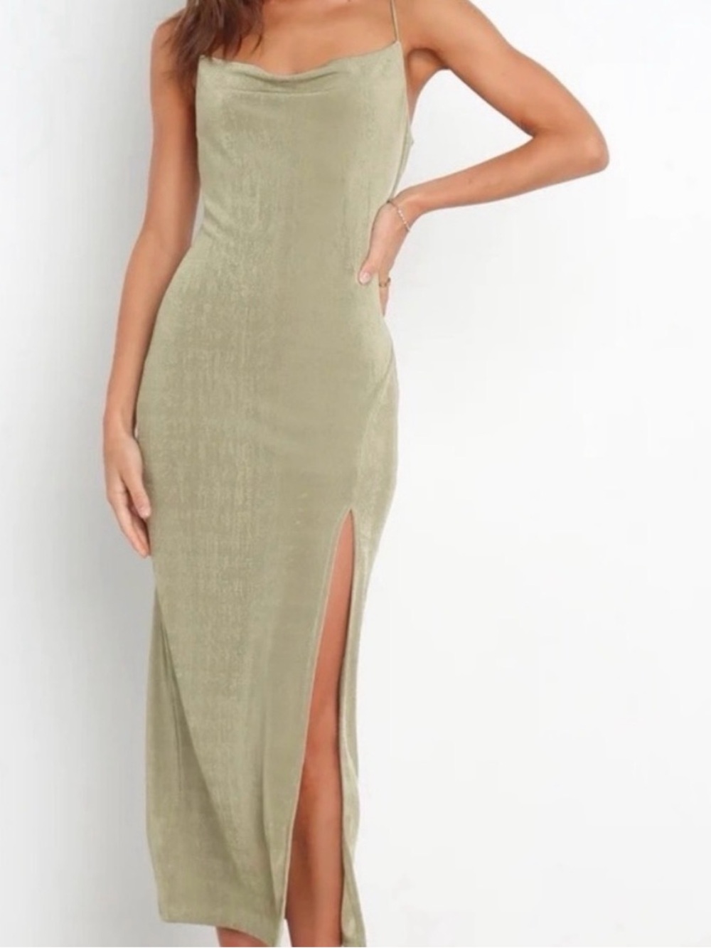 Petal + Pup Green Cowl Neck Dress